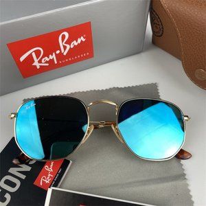 Ray-Ban RB3548N Hexagonal Flat Lenses Flash Gradient Light Blue Sunglasses 🎁RB8